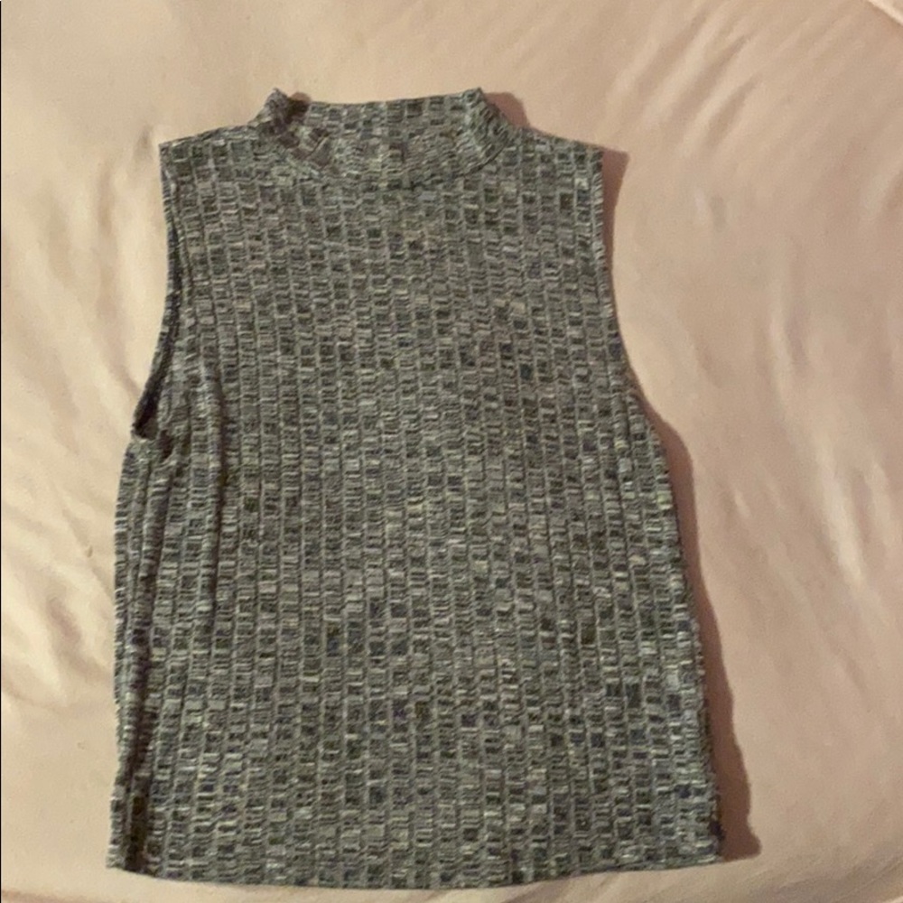 Gray mock neck tank